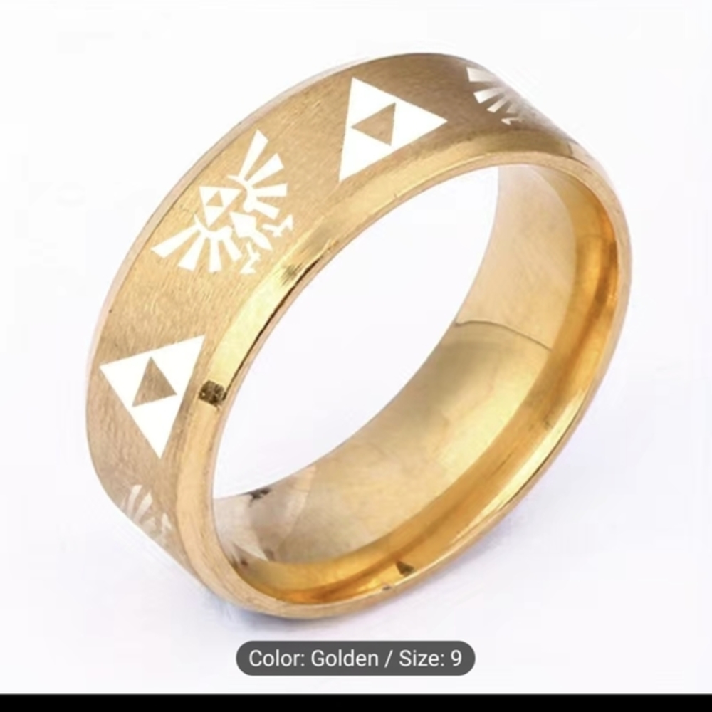 🎁 2/$20 🎁 The Legend Of Zelda Triforce Gold Ring   8mm